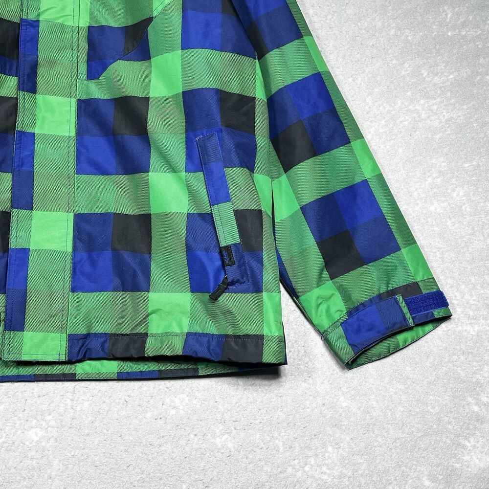 Vans Ski Snowboard Jacket Mens Size Large Blue Green Plaid Coat Hooded - Picture 4 of 12
